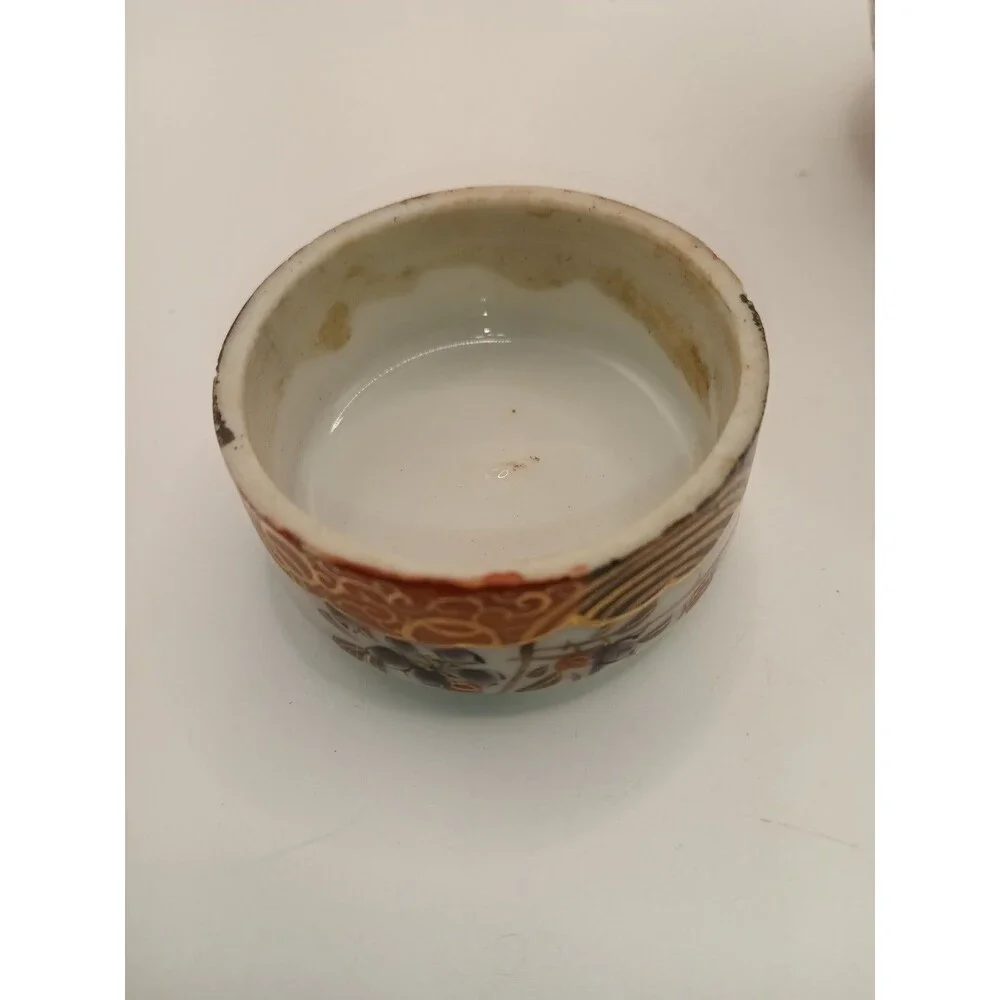 Vintage Kutani Japanese Hand Painted Lidded Ginger Jar 5